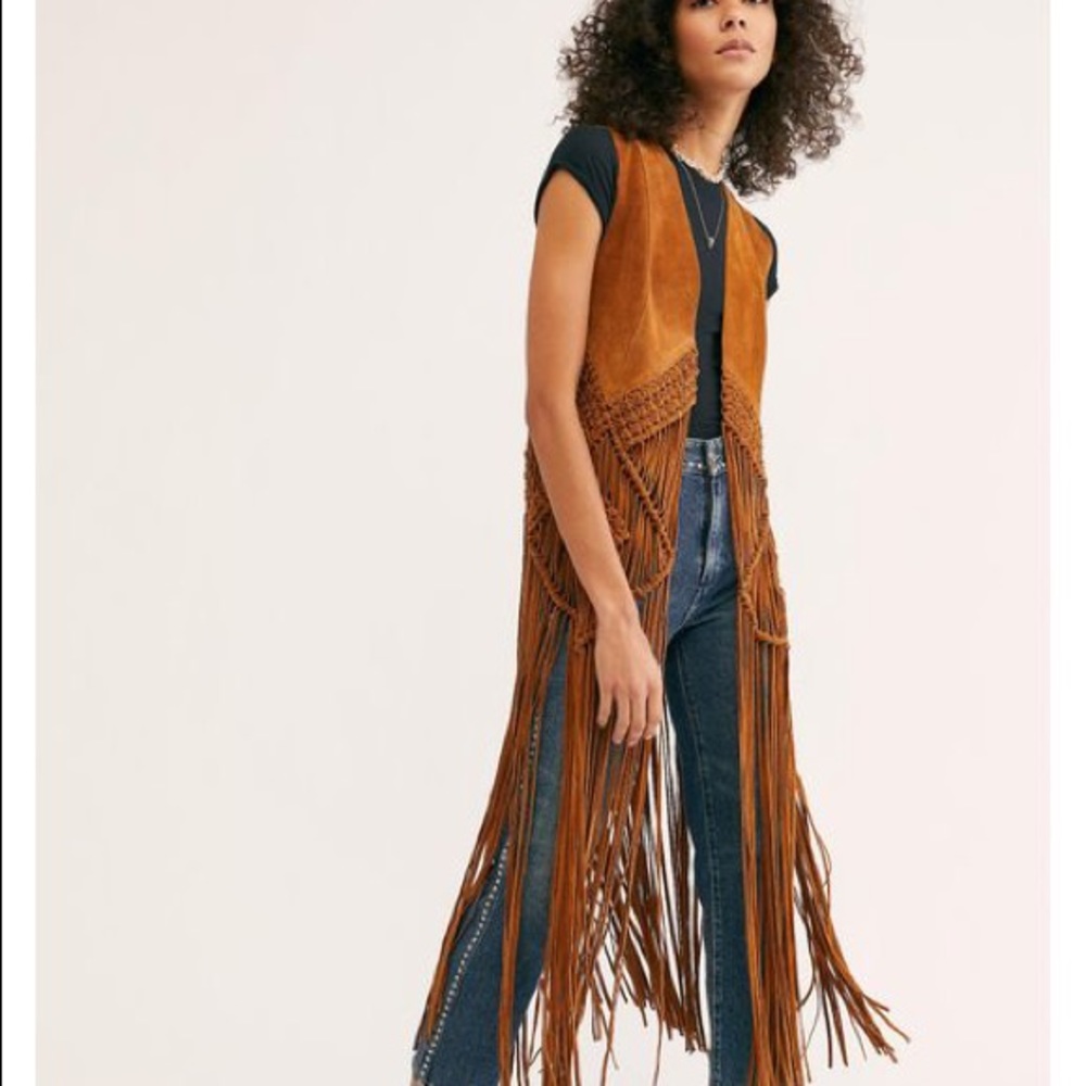 preloved We the Free fringe vest 100% suede